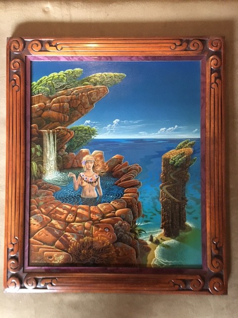 Original Oil Acrylic Painting Bruce Ricker Carmel Visionary Art 1988 Eyvind Earl