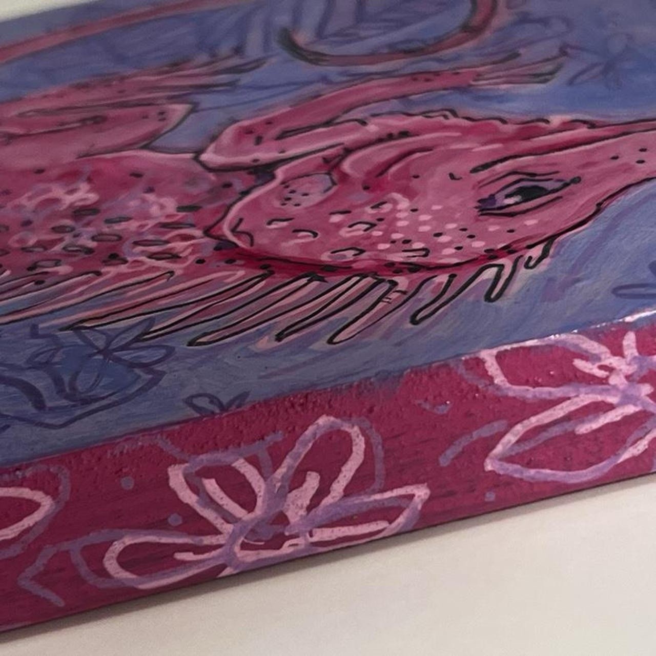 “ Lizzie ” Original acrylic Painting , Lizard Painting, Solomikaarts
