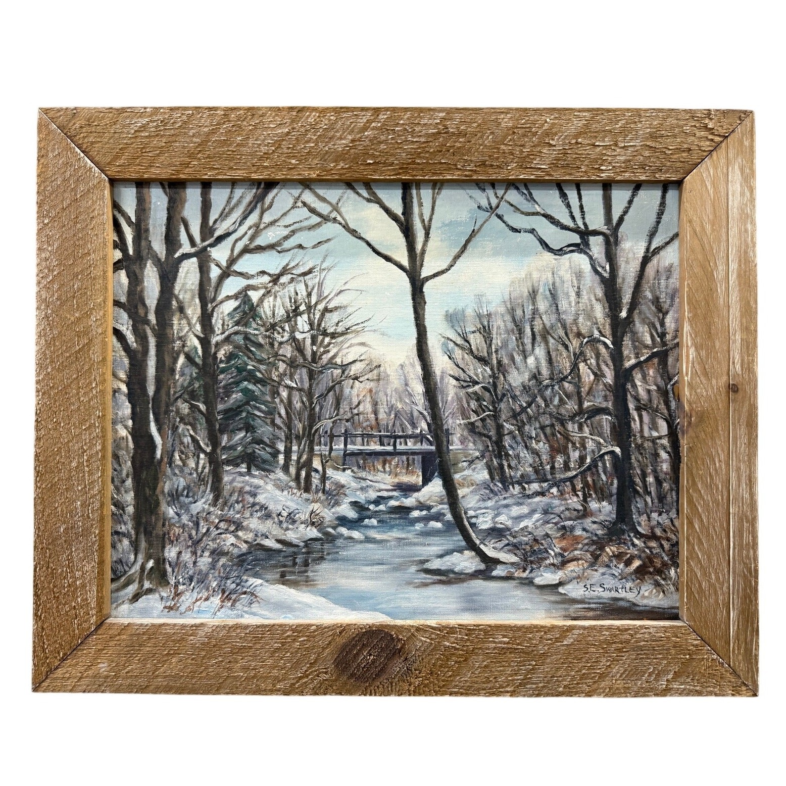Sara E. Swartley Oil Painting Winter Creek