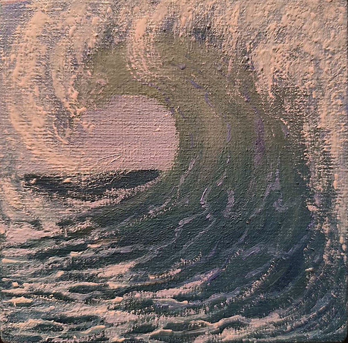 Original Artwork Oil Painting Landscape Canvas Impressionism Arts Seascape 4×4”