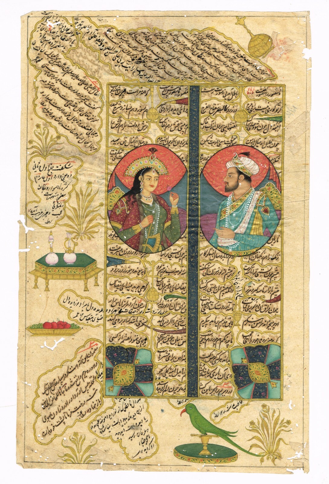 Painting of Mughal Emperor Shahjahan & Empress Mumtaz Mahal 6.5×10.5 Inches