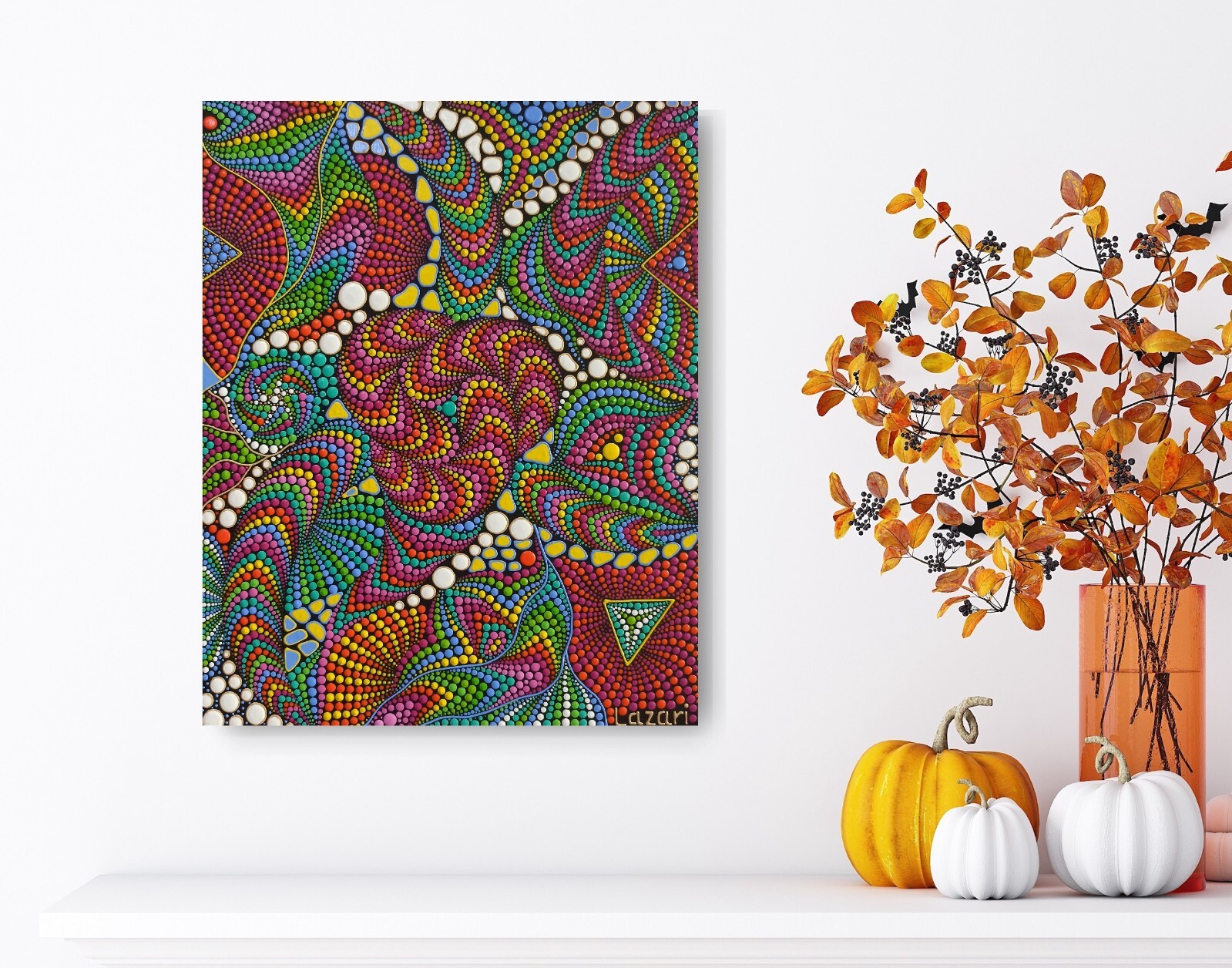 Original Abstract art Psychedelic Trippy artwork Sacred Geometry Art Eclectic
