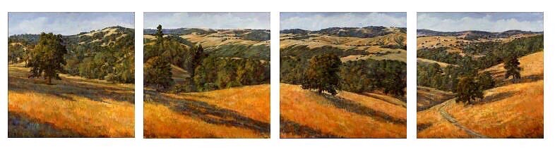 Vicki Asp California Oaks Paintings (set Of 4) Limited Edition
