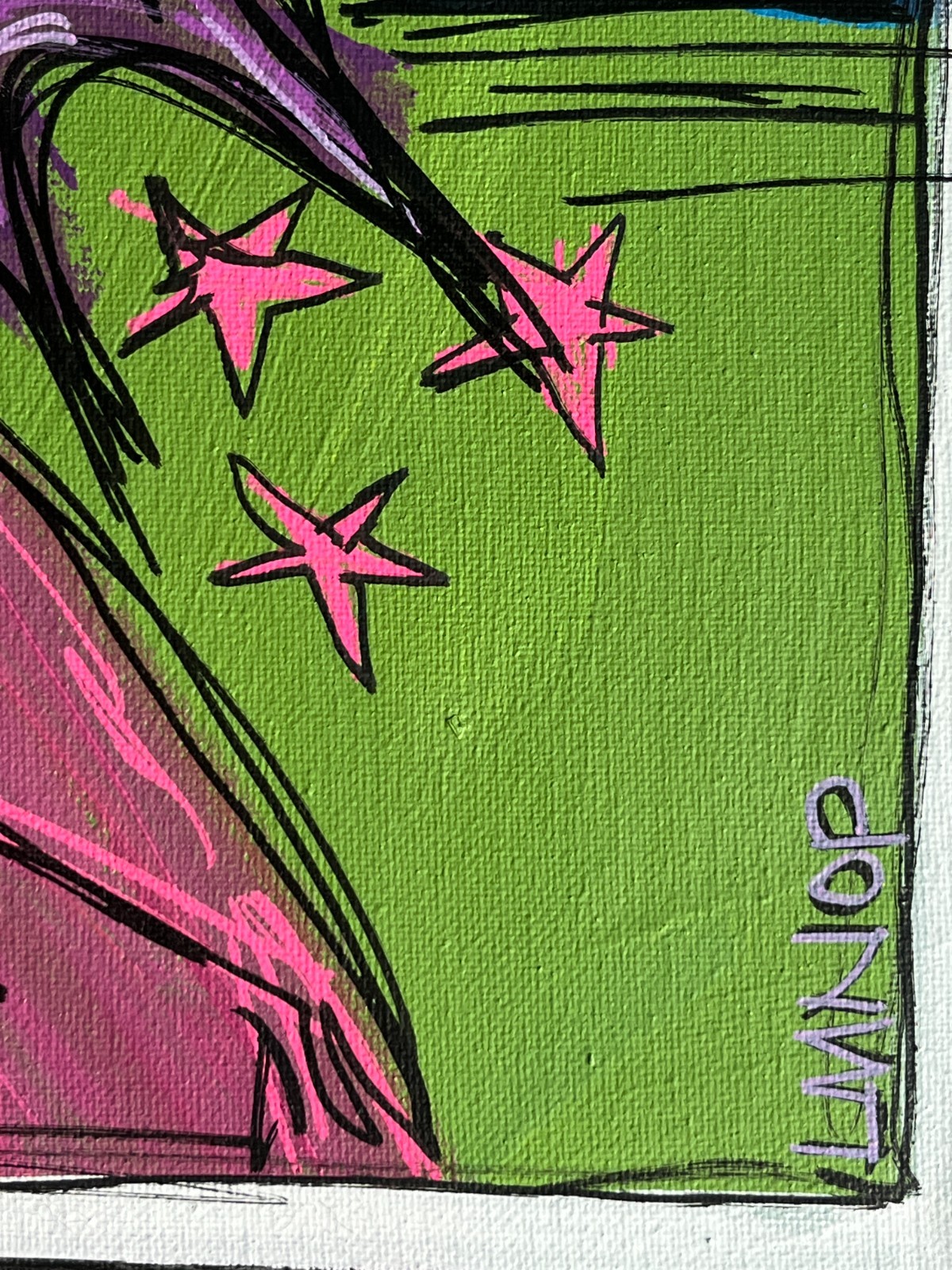 Comic Strip Vintage Sketchy Lines Pop Art Original Canvas Painting 11×14 LMNOP