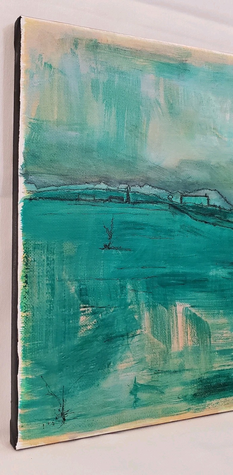No.682 Original Abstract Minimal Landscape Painting By K.A.Davis