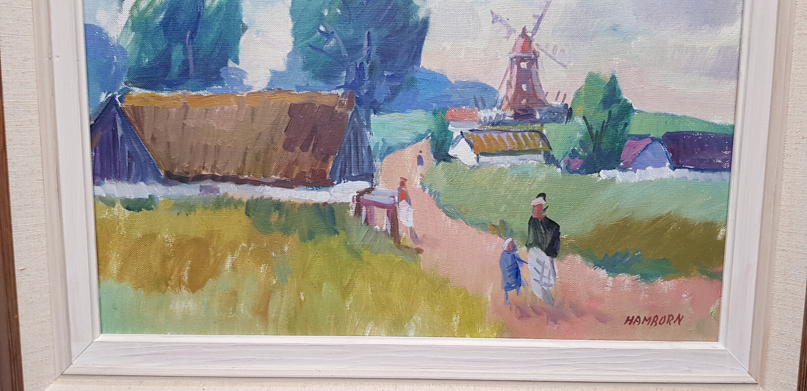 Oil painting painting oil painting masterpiece landscape field village people 327