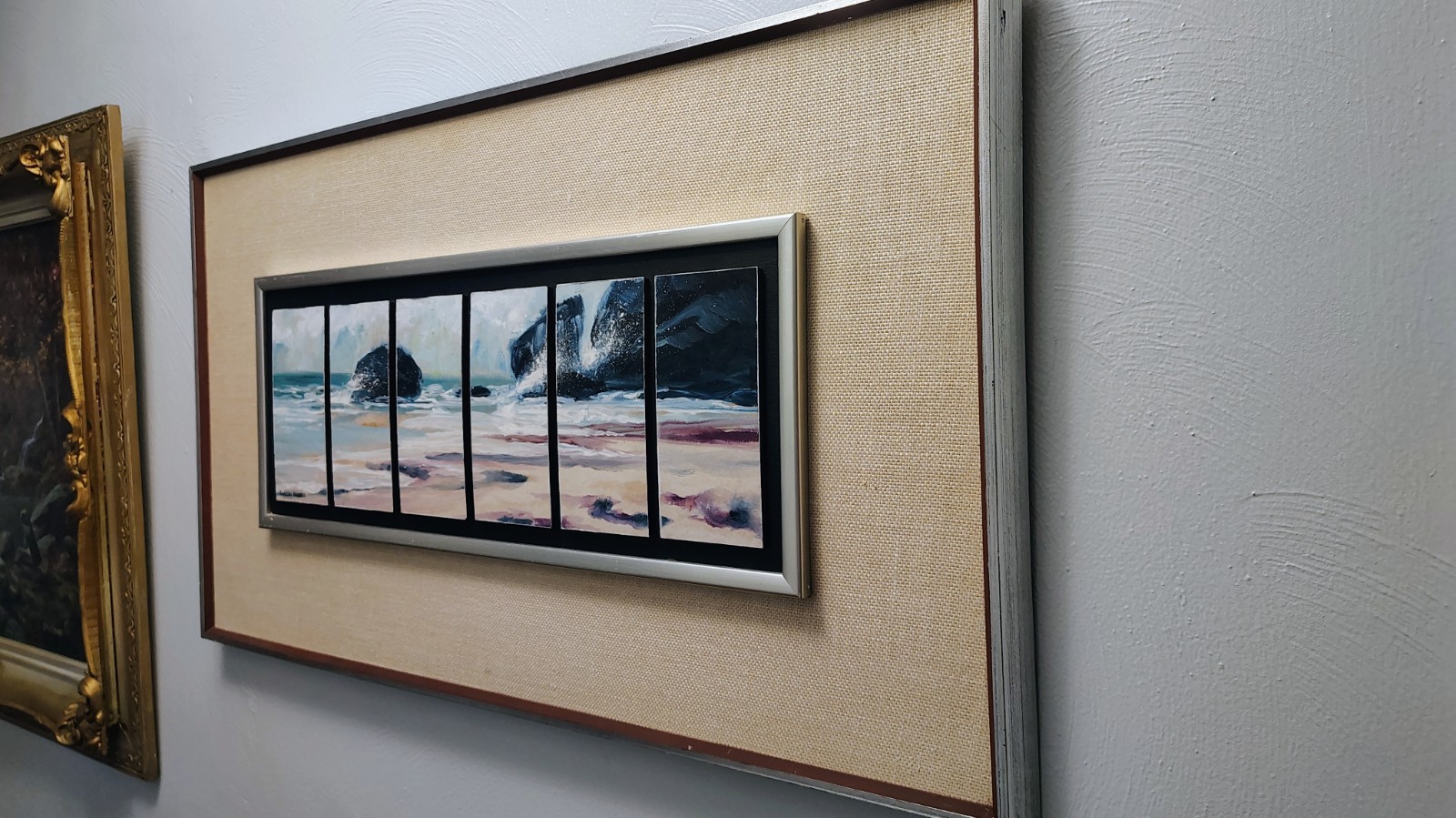 BARCLAY SHEAKS SEASCAPE 6 Panel Acrylic On Board. Very Neat Piece Original 1/1