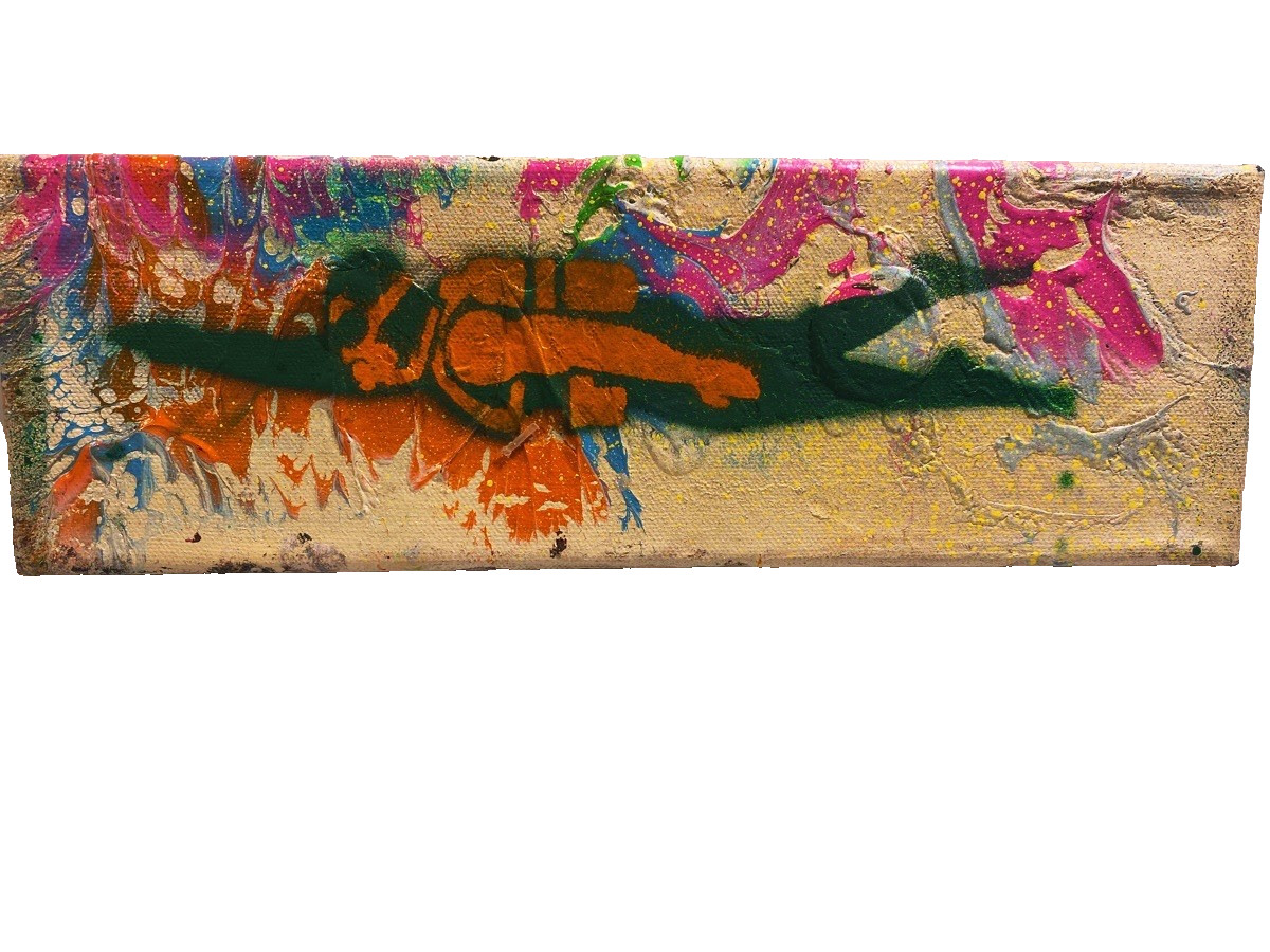 2026 Musk Yai Original Mixed Media Abstract Painting Graffiti Diver