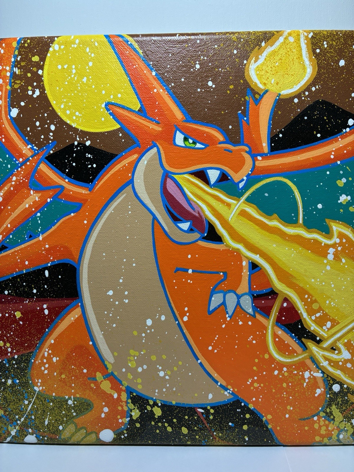 Mega Charizard Canvas Pokémon 12×16 Acrylic Art Painting Cartoon Pop Art 1 of 1
