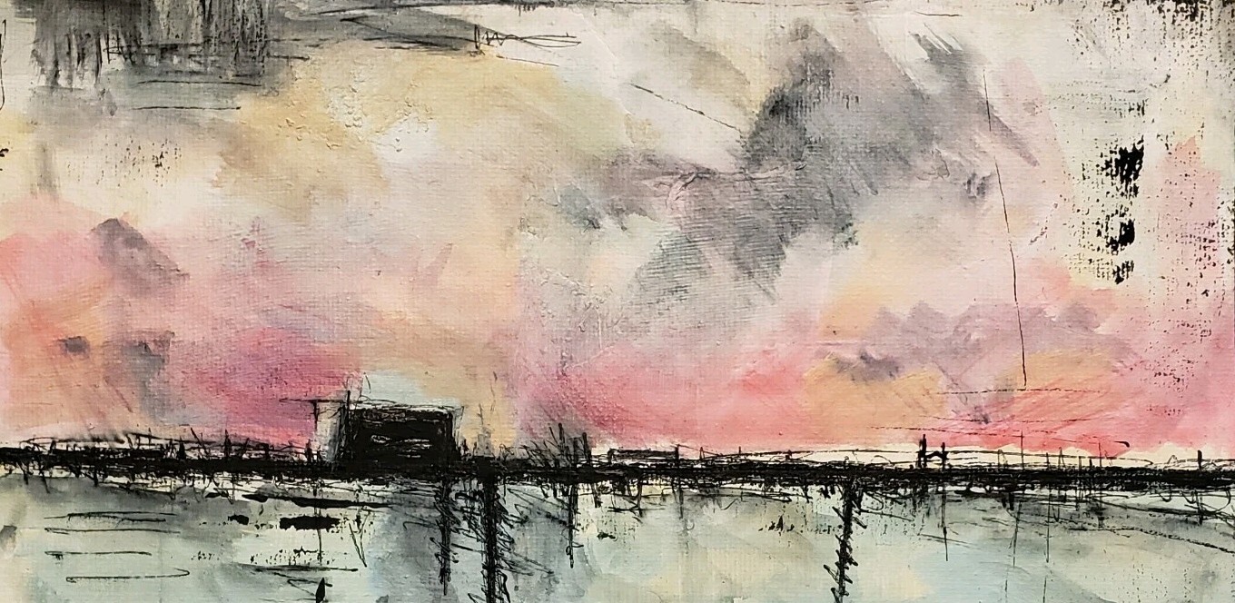 No.651 Original Abstract Modern Minimal Textured Painting By K.A.Davis