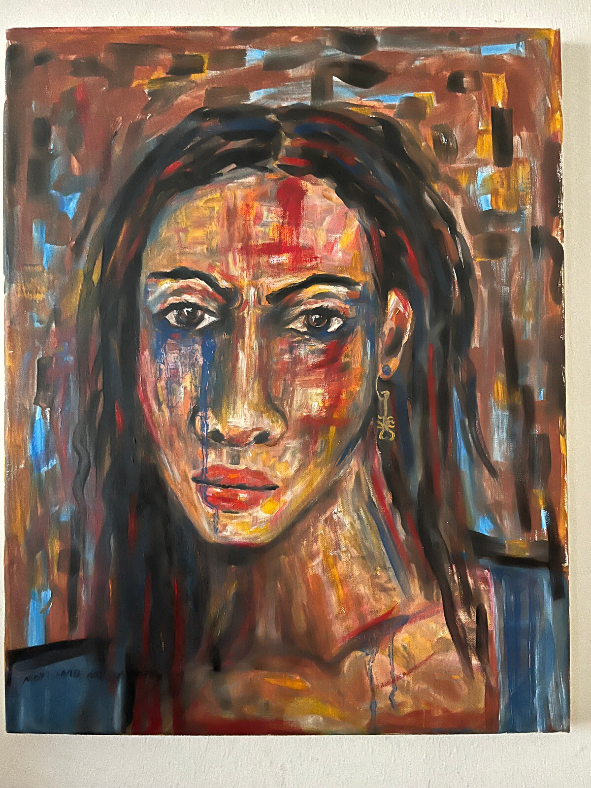 Portrait Outsider Art Oil Painting Self Taught Artist