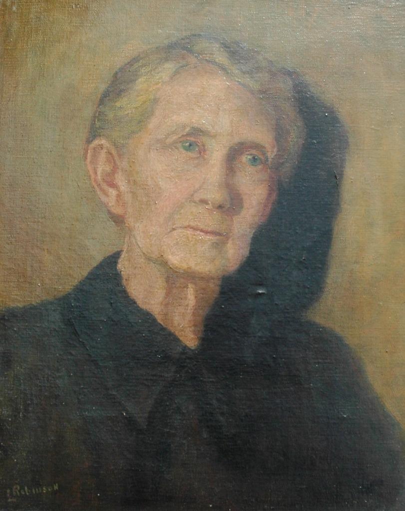 19th Century Oil on Canvas Portrait of an Old Man – Signed L. Robinson