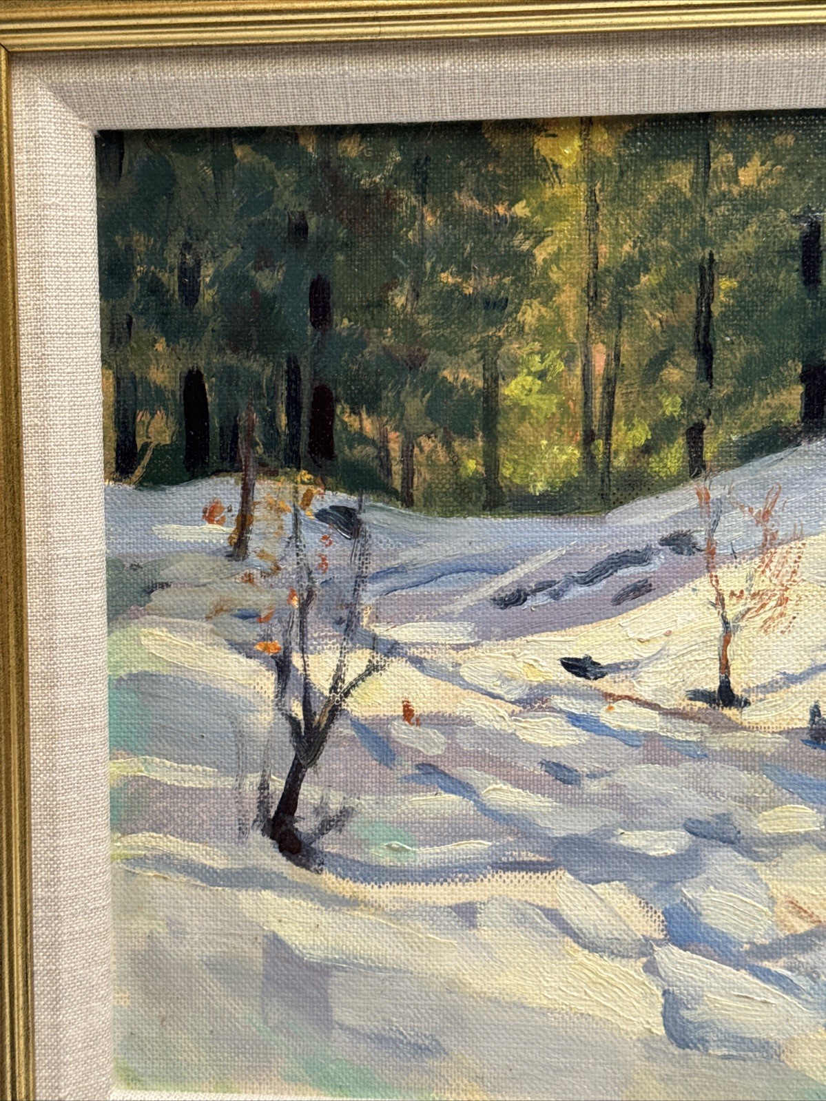 ANTIQUE AMERICAN IMPRESSIONIST PAINTING NEW YORK ERNEST HUBBARD Landscape 1930’s