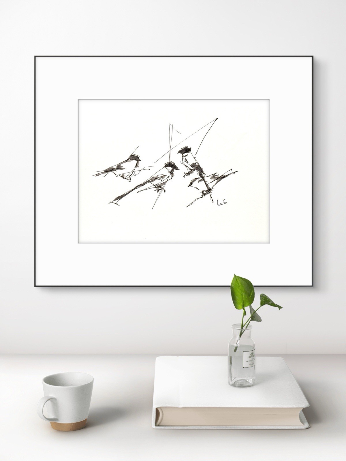 Original Abstract MInimalism 9×12 Sparrows Handmade Signed Bedroom Decor 20