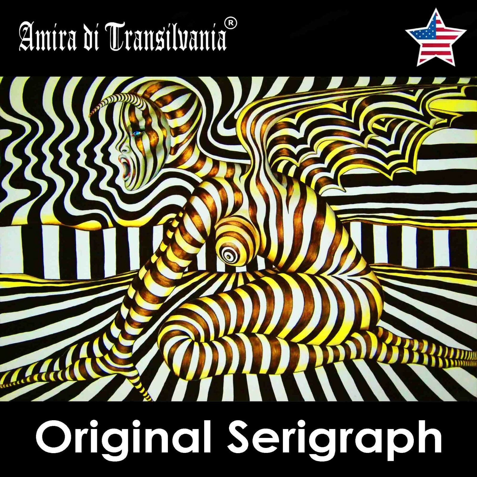 pop op art scream munch portrait woman artist hypnotic sphynx angel demon figure