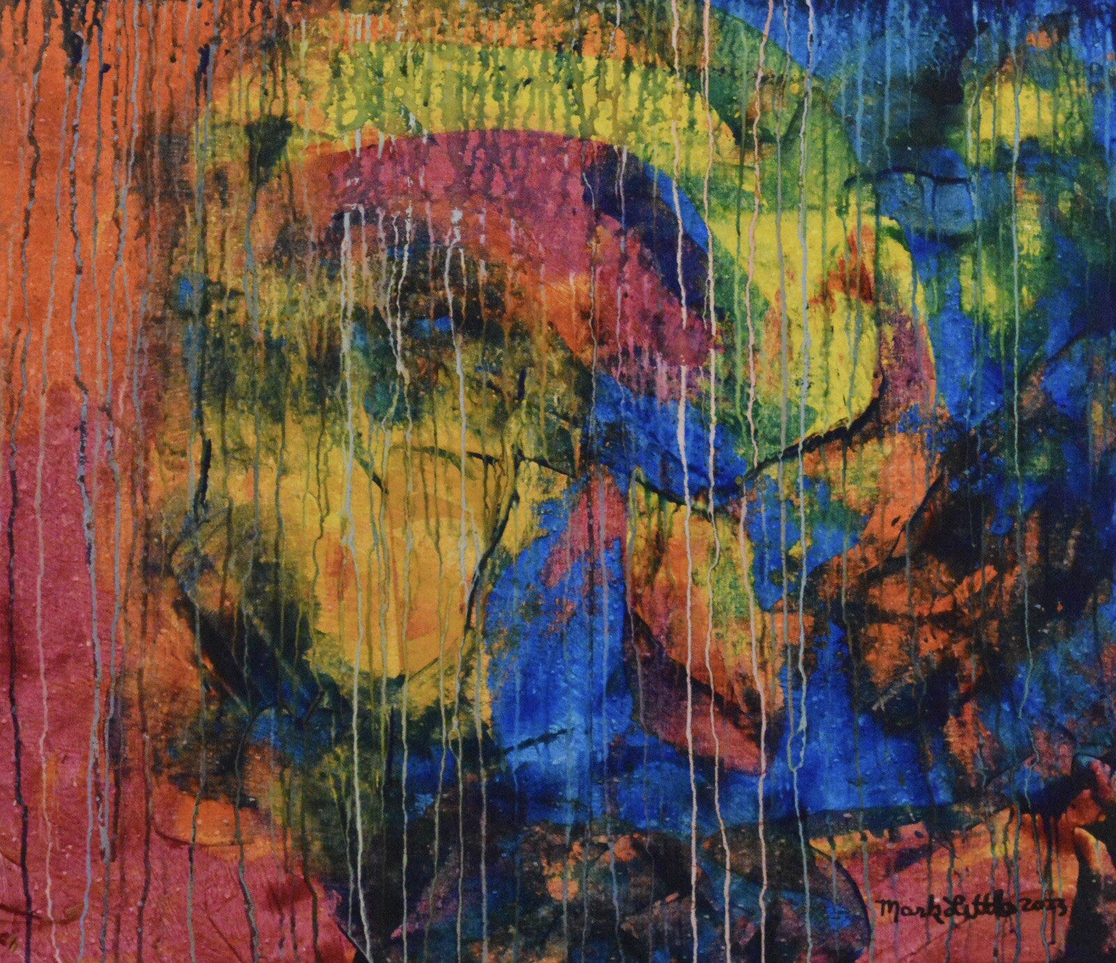 Mark Little original￼ canvas Painting 34”X29” Abstract, POP Art, Modern