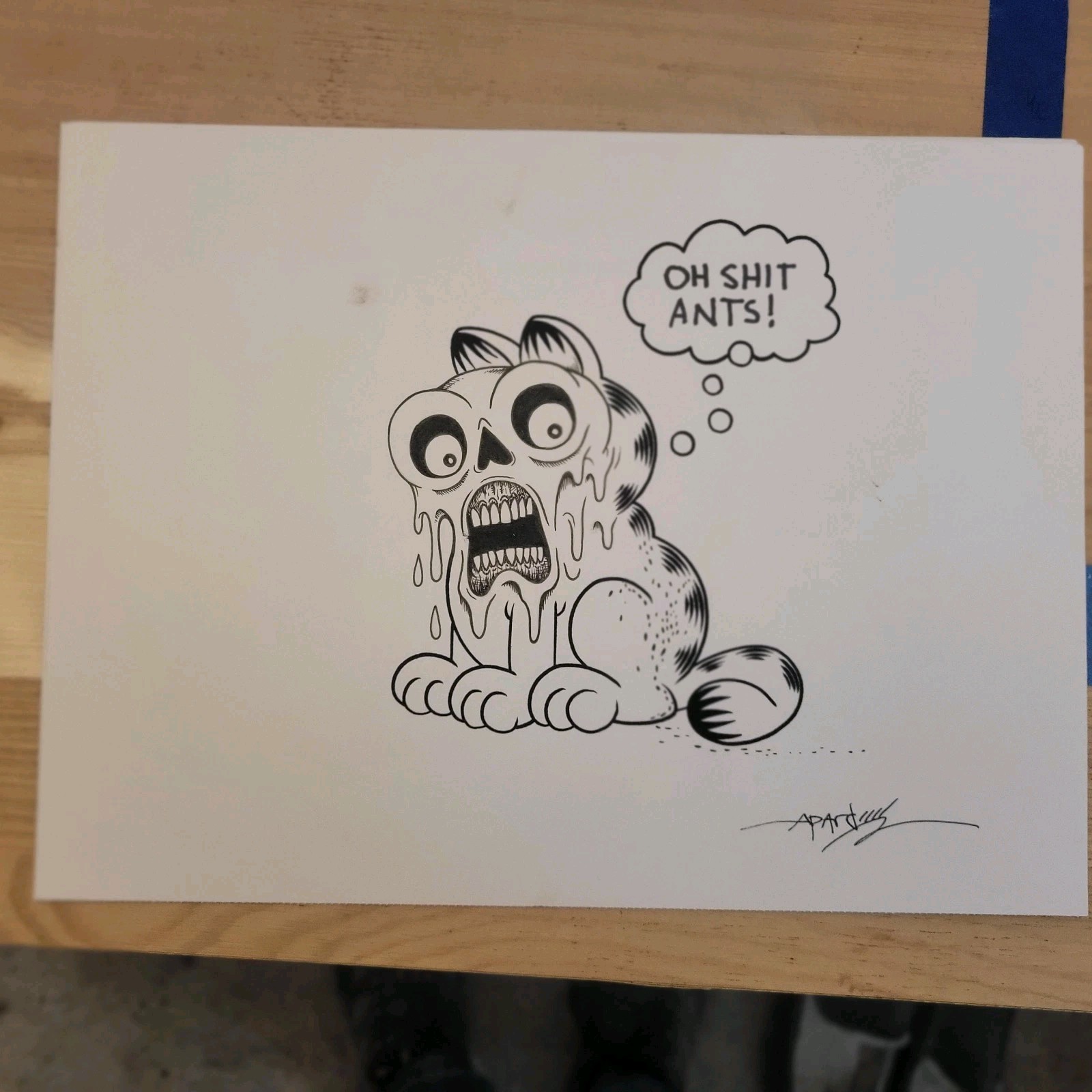 Alex Pardee Original 9″x12″ Bizarrefield # 21 Pen And Ink