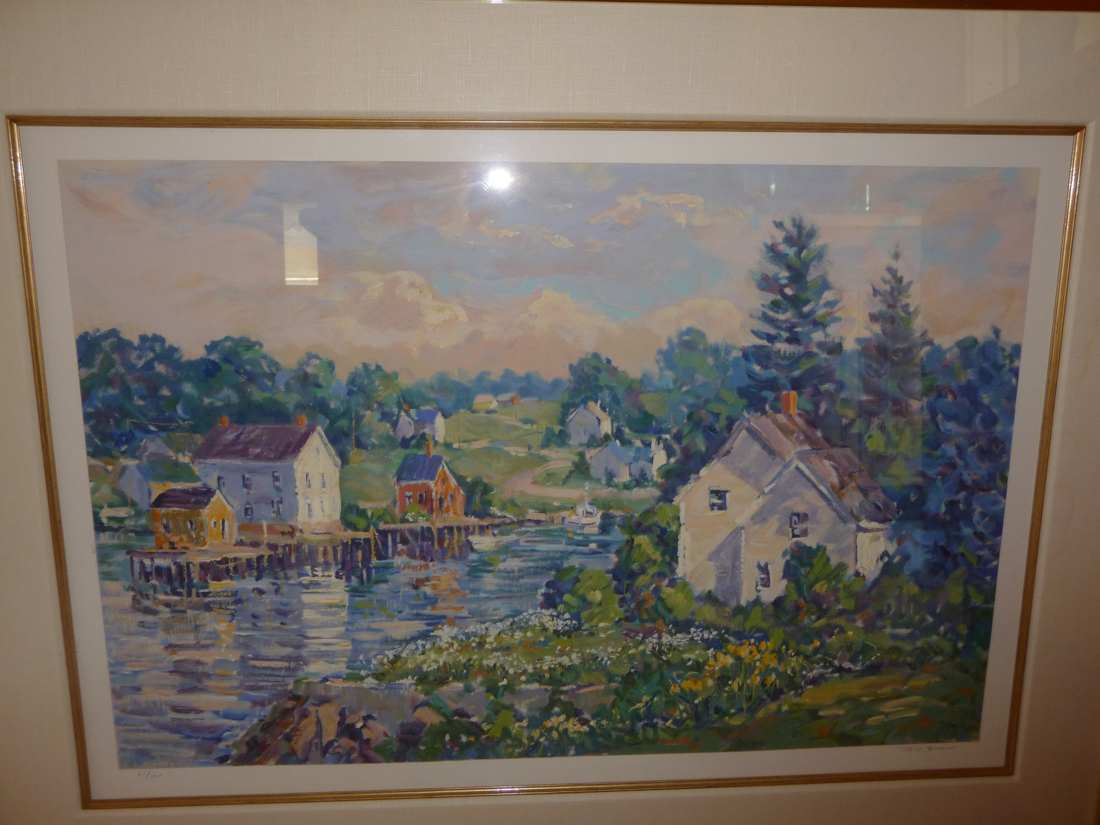 HAND SIGNED & NUMBERED BILL SCHMIDT «EVERGREEN LANDING» SERIGRAPH COA EXCELLENT!
