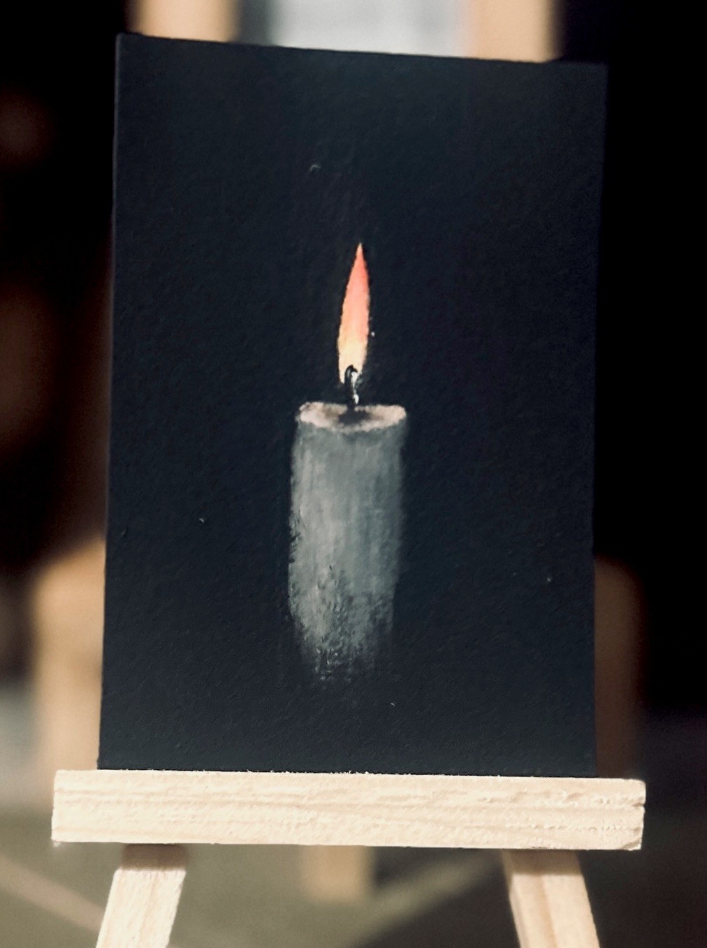 ACEO Original Mini Candle Painting By TTT Art Acrylic June Series