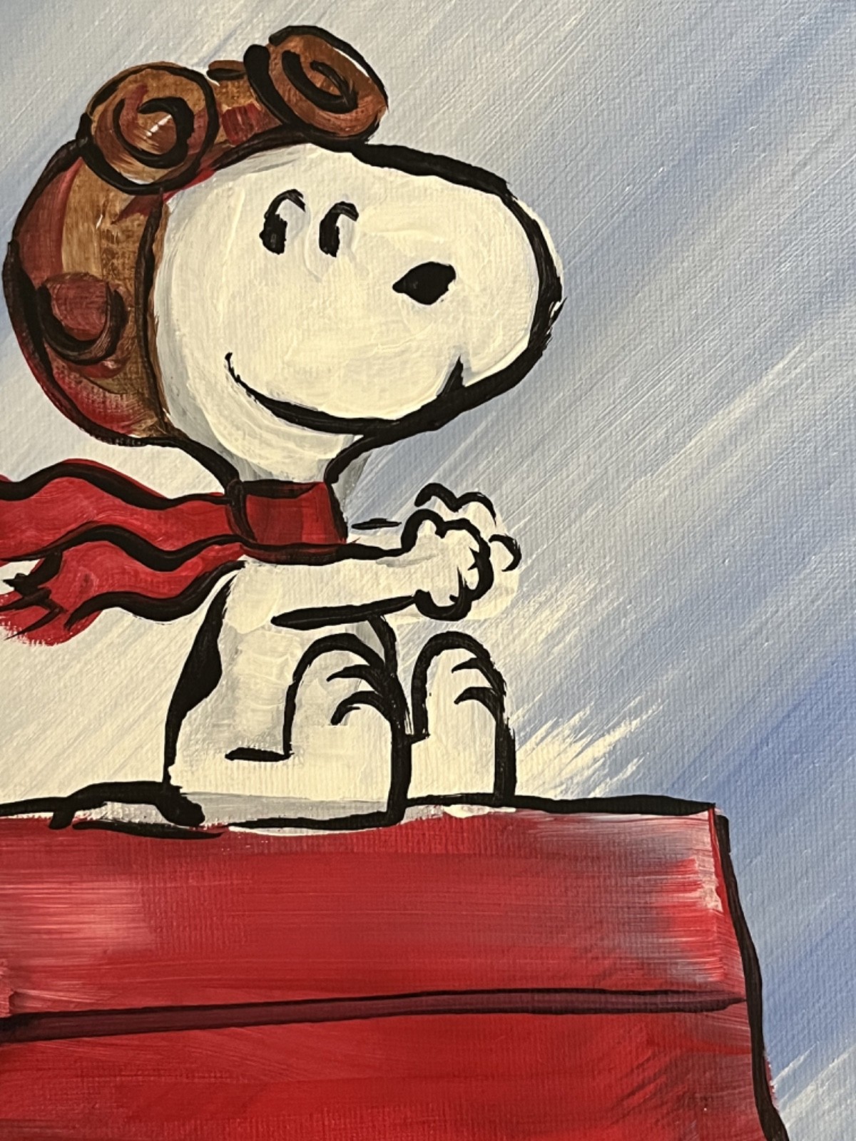 Atherton 11×14 Original Pop Art Acrylic Painting «Baron Snoopy» hand signed