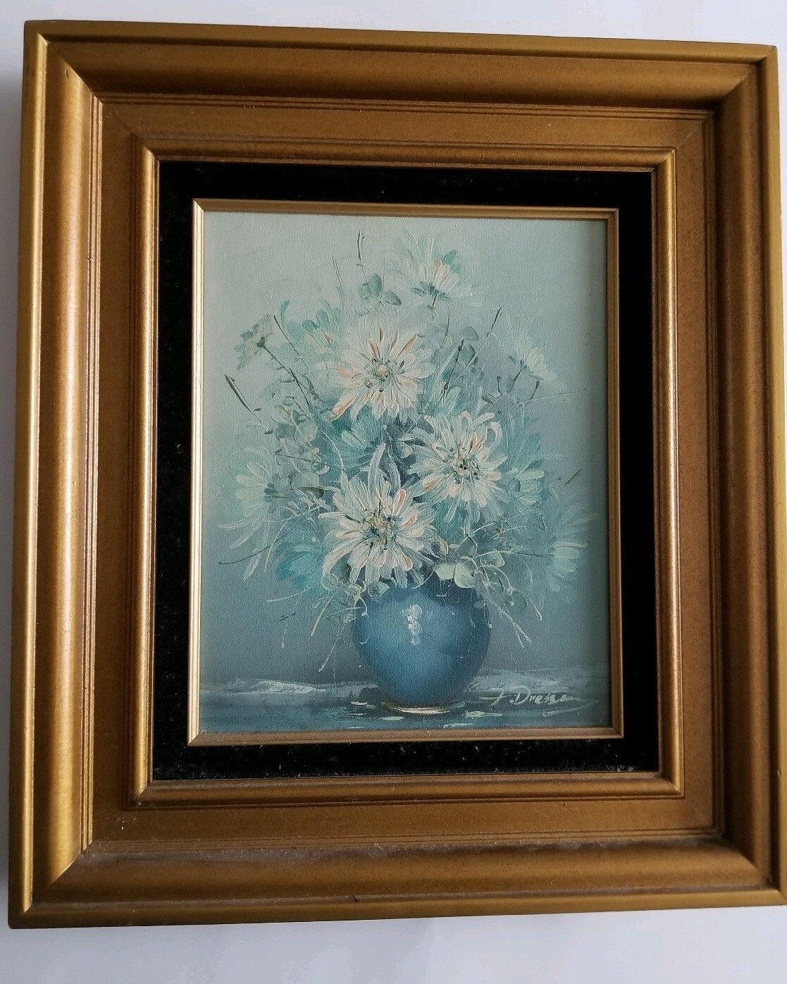 Frank F. Dressen Original Oil Painting floral signed on canvas 13″x15″ Framed