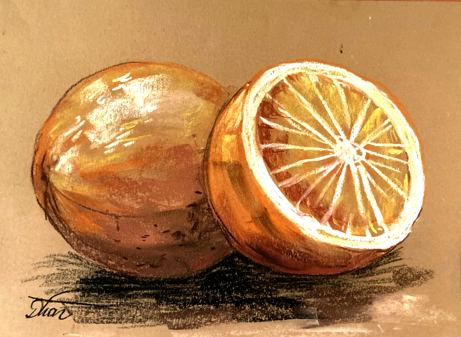 fruits oranges Pastel Painting Drawing Dorothy Laz