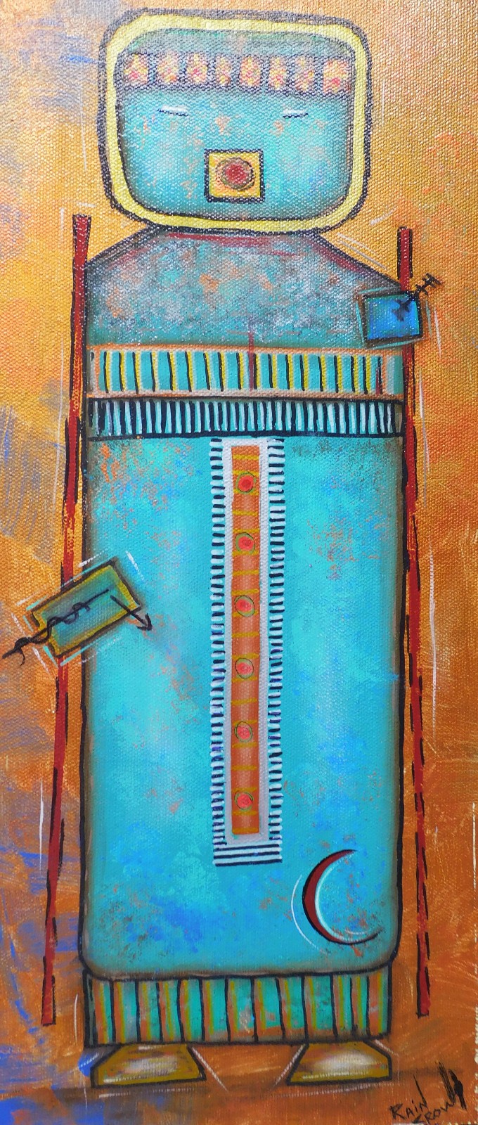 Western Native Guardian Painting Original Fine Art by Rain Crow
