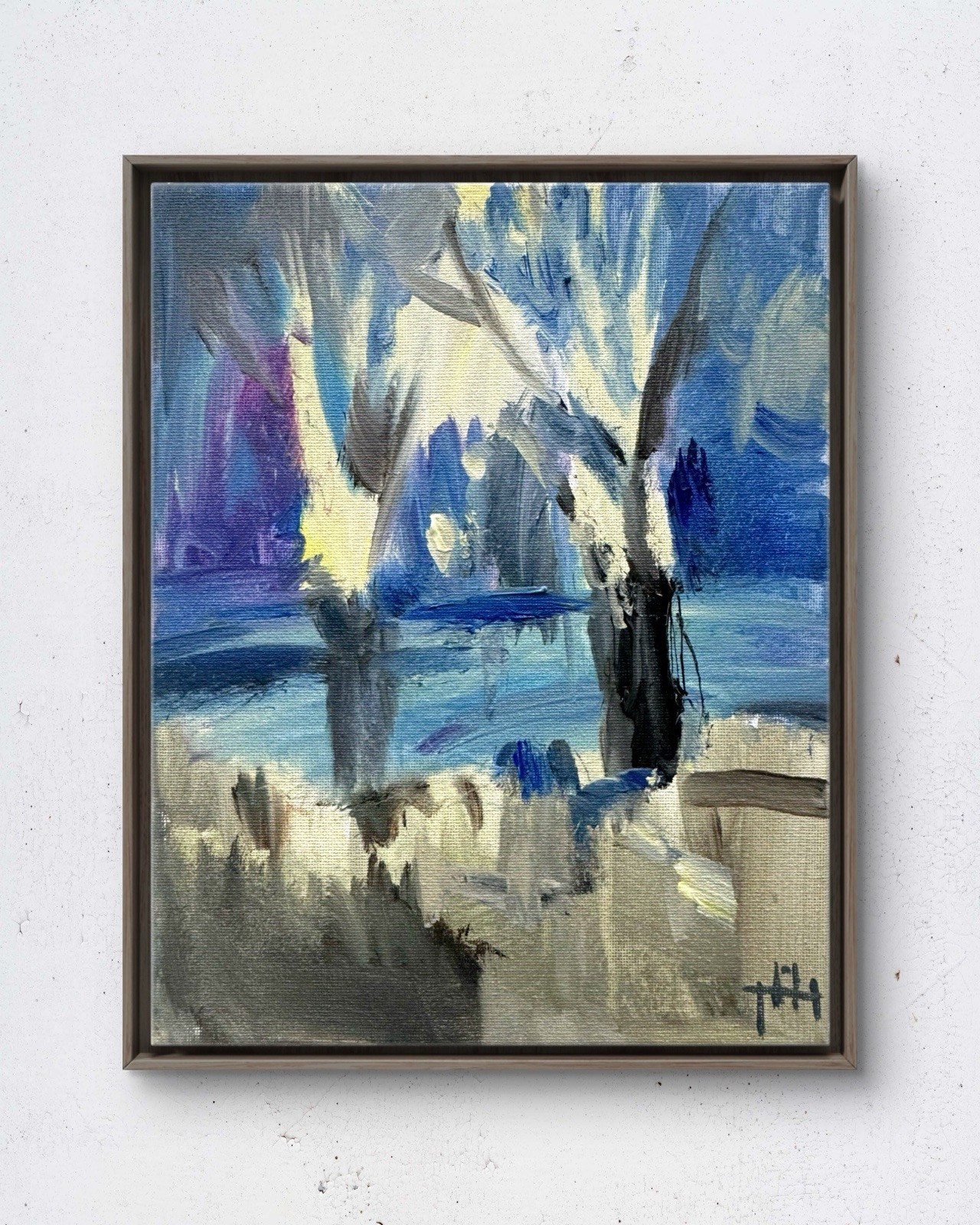 Night 8×10 Original Acrylic Painting Landscape Canvas Home Decor