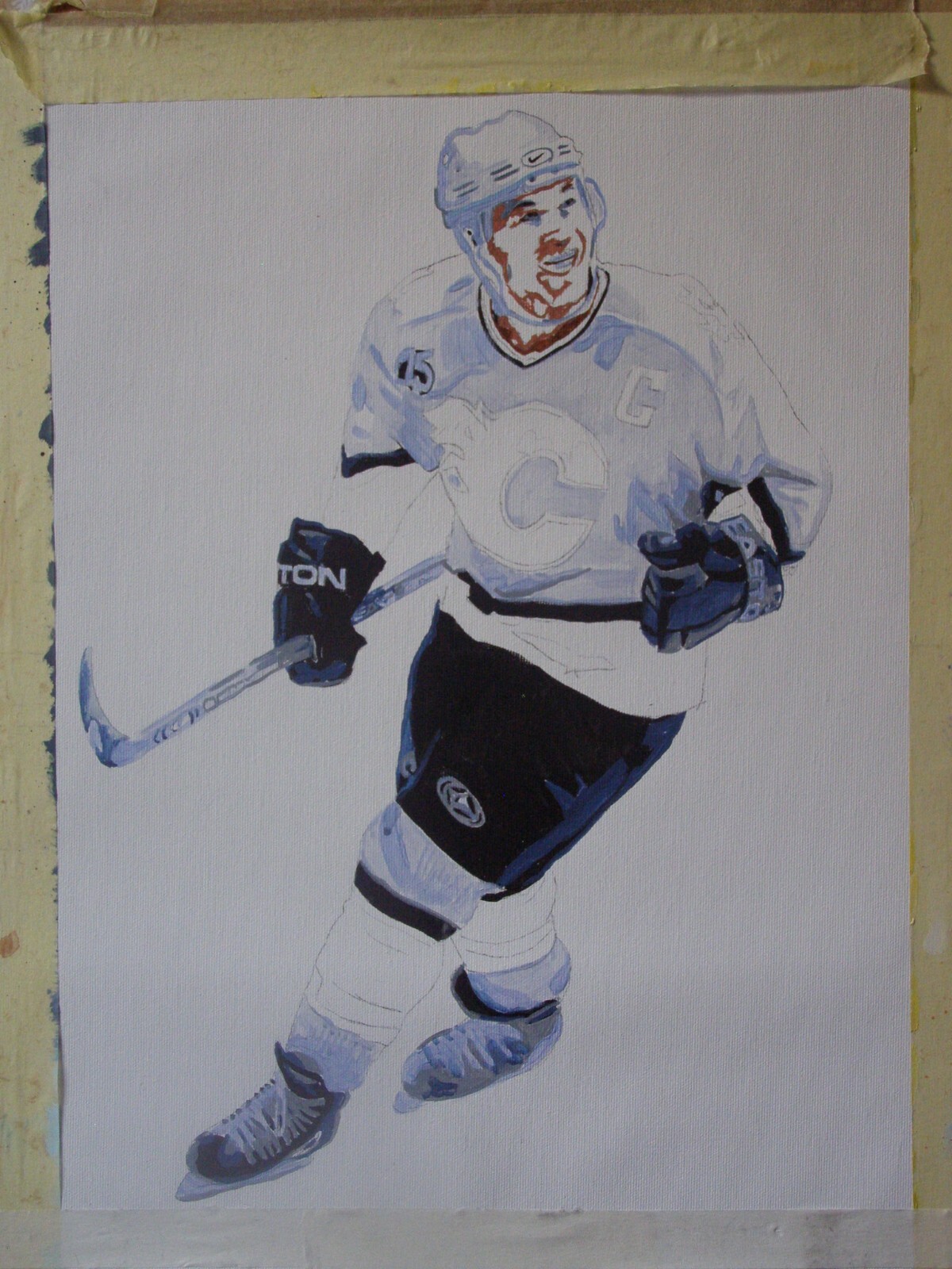 Jarome Iginla NHL Hockey Calgary Flames Original Acrylic Oil Painting Art