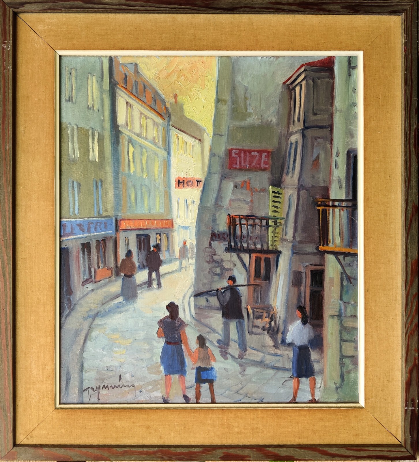 FRENCH STREET SCENE (PARIS?), original oil painting