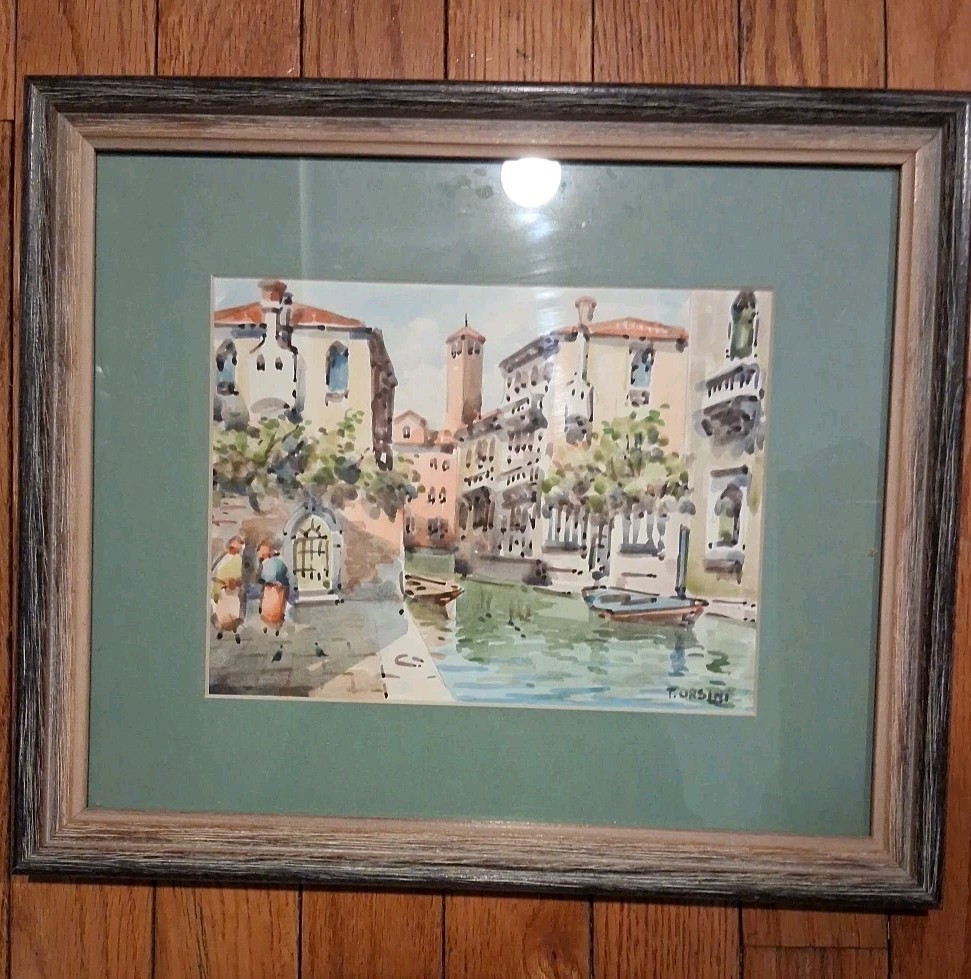 Venice Waterway • Watercolor Painting • Toni Orsini Framed 12×14