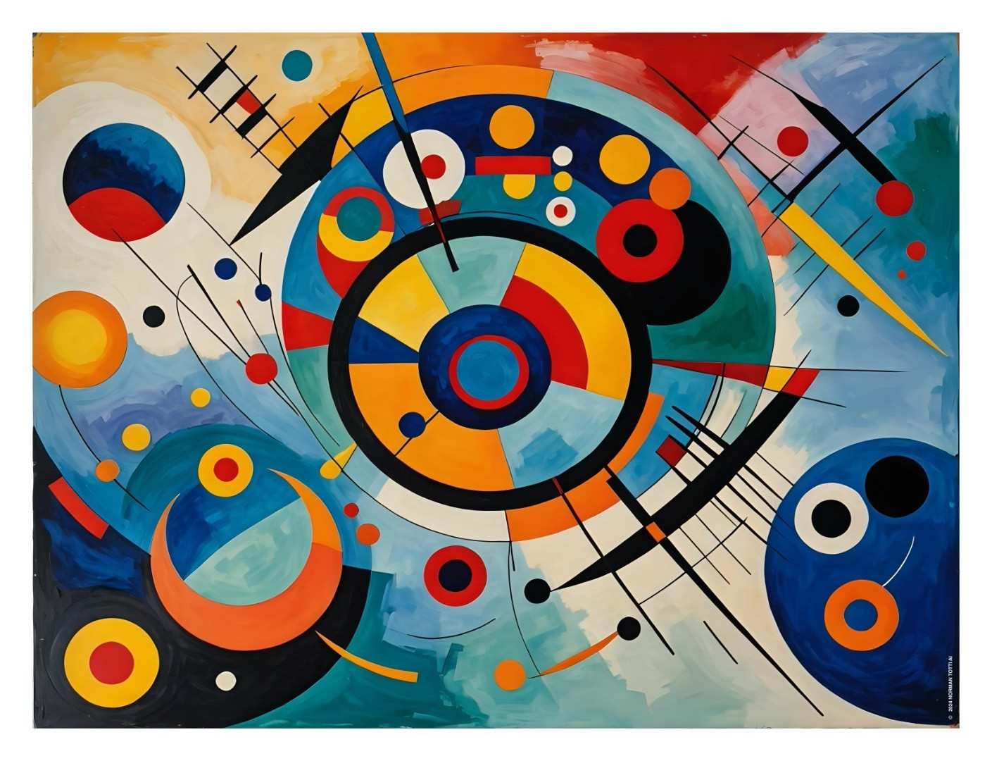 Kandinsky Style Digital Art Printed on Canvas