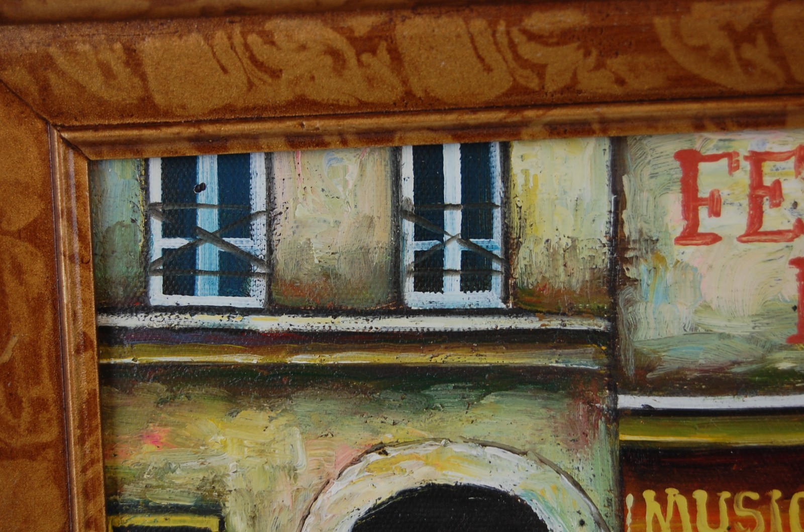 Vtg 80 Original Signed Mariel Chapot French Paris Street Scene Oil Painting 10X8