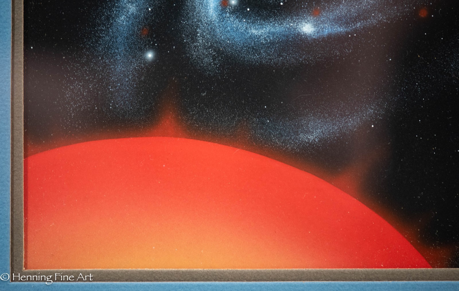 Morris Scott Dollens Original Science Fiction Space Painting Galaxy and Sun