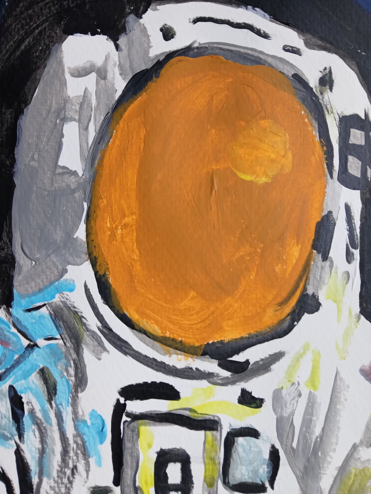 Expressionism/Abstract 11 x 14 Astronaut Signed Colorful Street Art Painting