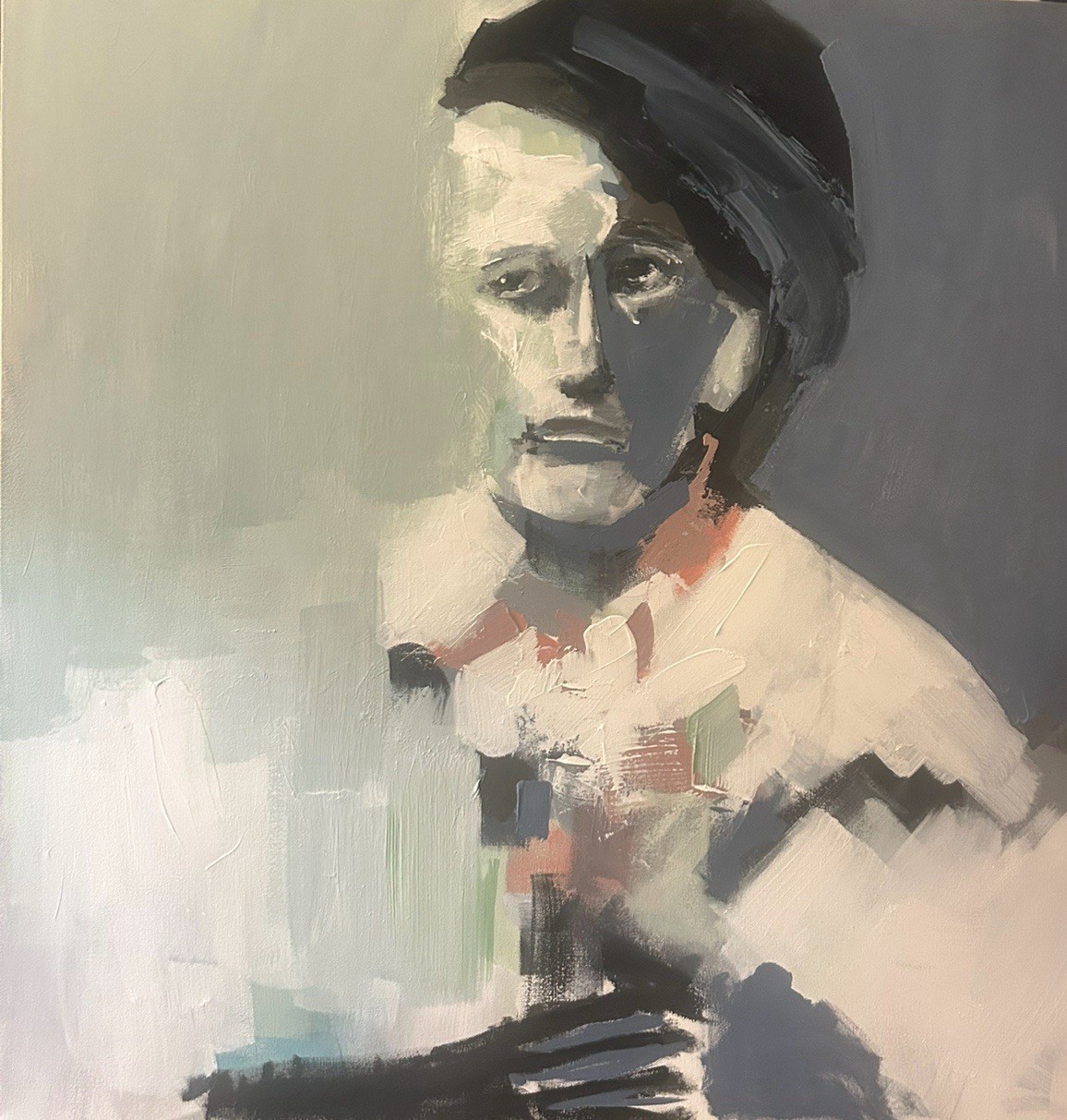 Parsons People. Abstract Original Art. 36×36. Canvas. Signed. Acrylic.