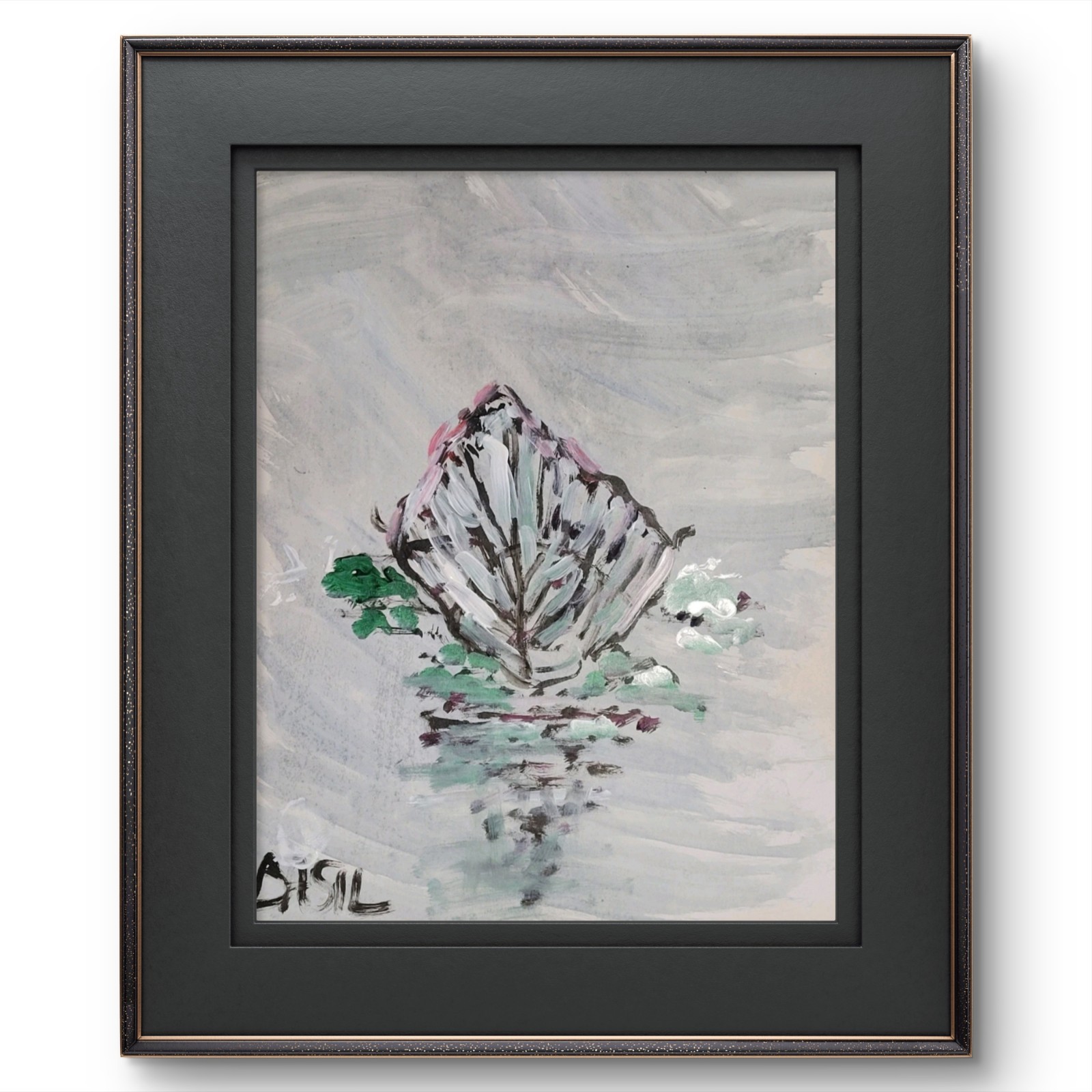 Abstract Expressionist Original Painting Canvas, Boat In Water