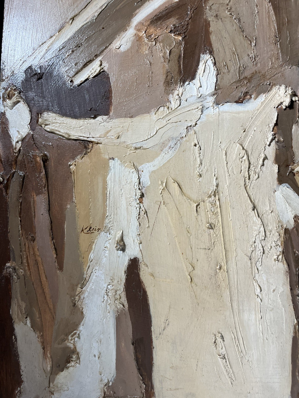 KLEIN ABSTRACT EXPRESSIONIST MID CENTURY MODERN MCM MODERNISM VINTAGE PAINTING