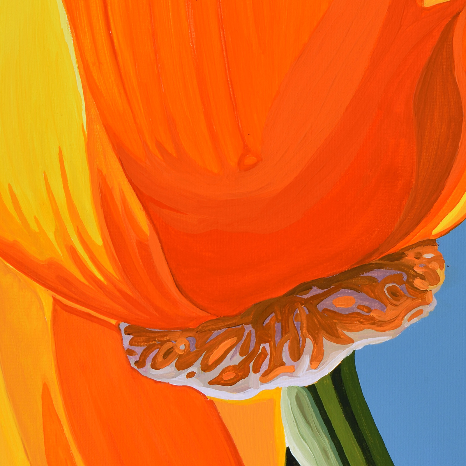Alex Nizovsky — CALIFORNIAN POPPY #7 — Modern / Pop Art Floral Painting 18″x24″
