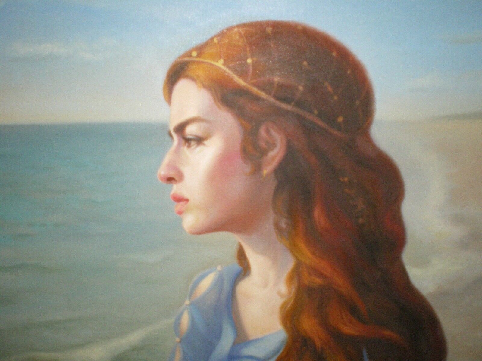 Veronica Winters Russian Naples Florida Artist Girl Sitting by Ocean Sea Coastal