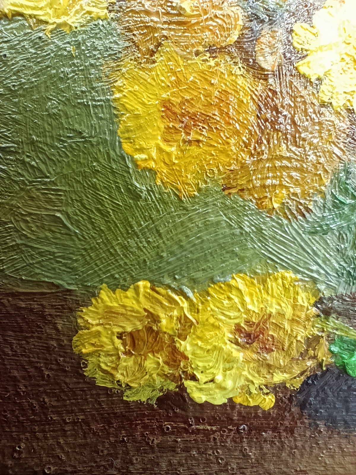 Yellow Flowers Original Oil Painting 4×6 Framed Signed Floral Still Life Art