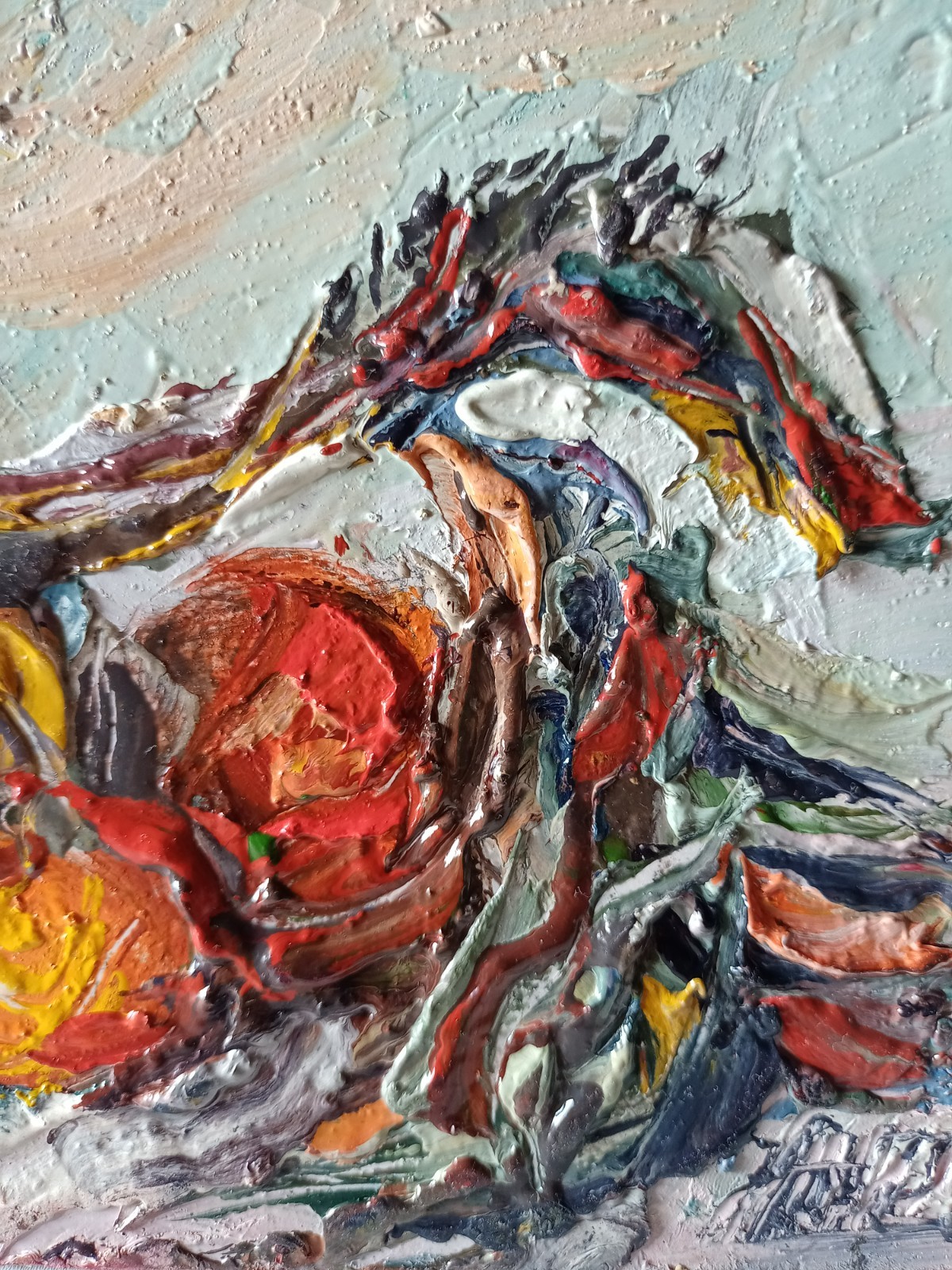 Cherries Impasto Painting Original Art Impression Oil Painting 5.9 x 7.8 in