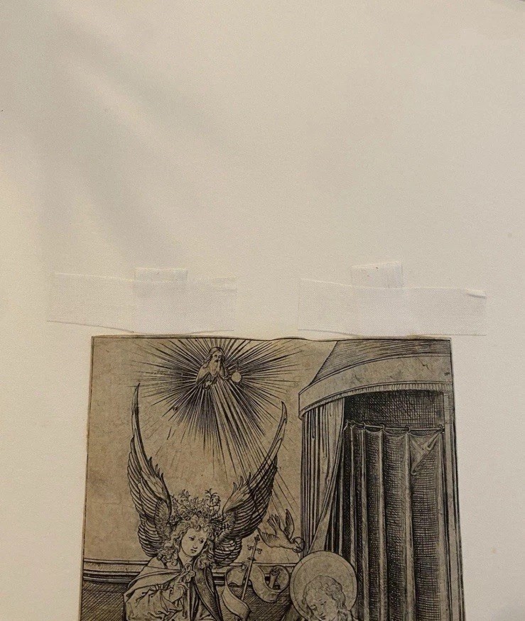 Martin Schongauer The Annunciation Old Master Engraving British Museum Stamp