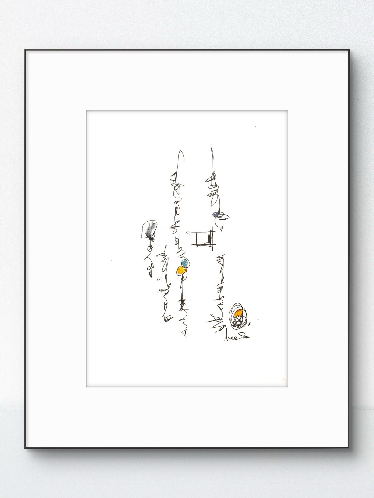 Original Abstract Minimalism 9×12 Paper Ink Handmade Signed Fine Wall Art 24