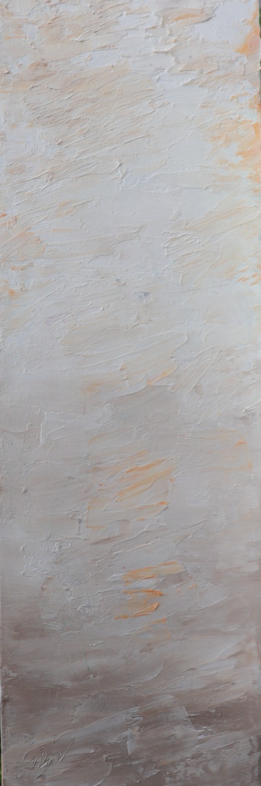 Tranquility Moments, Neutral Textured Abstract Painting 10×30, Japandi Wall Art