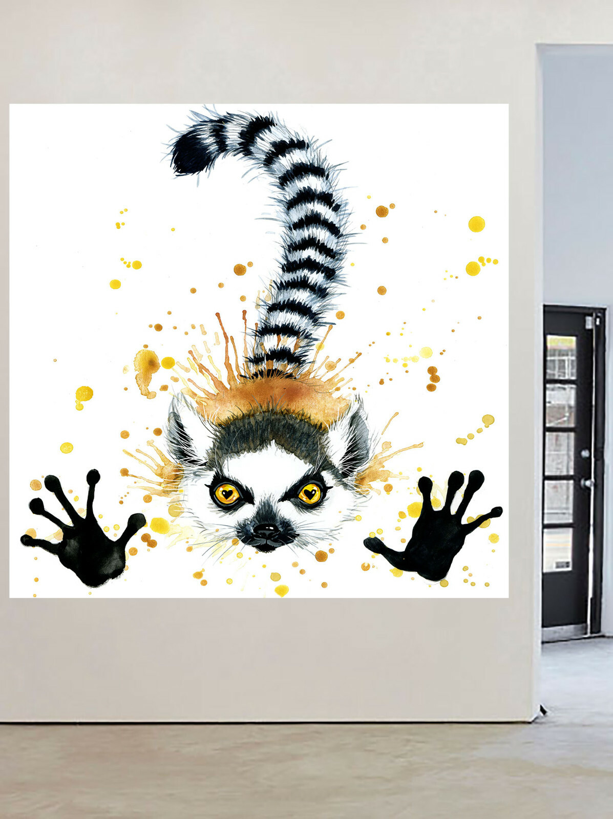Monkey lima art painting canvas hand painted framed animal quality licensed