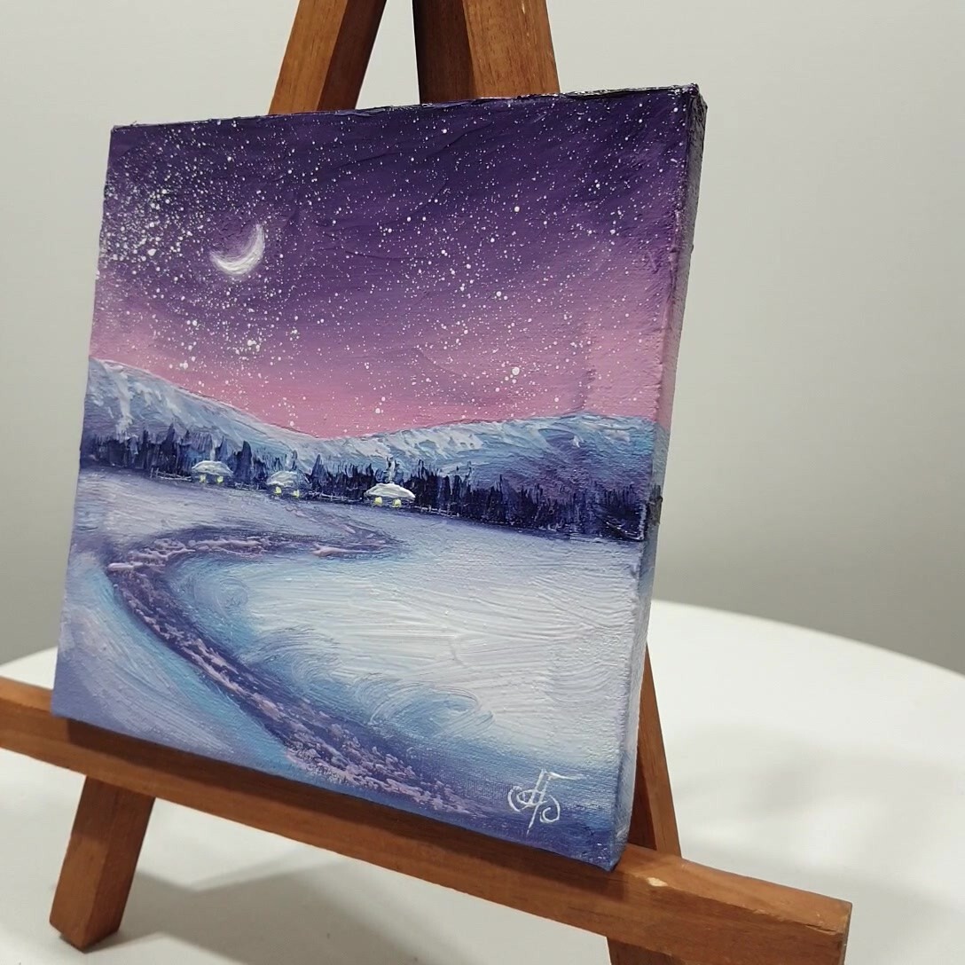 Ukraine Artist Original Winter Landscape Painting Wall Art Decor Gift Signed