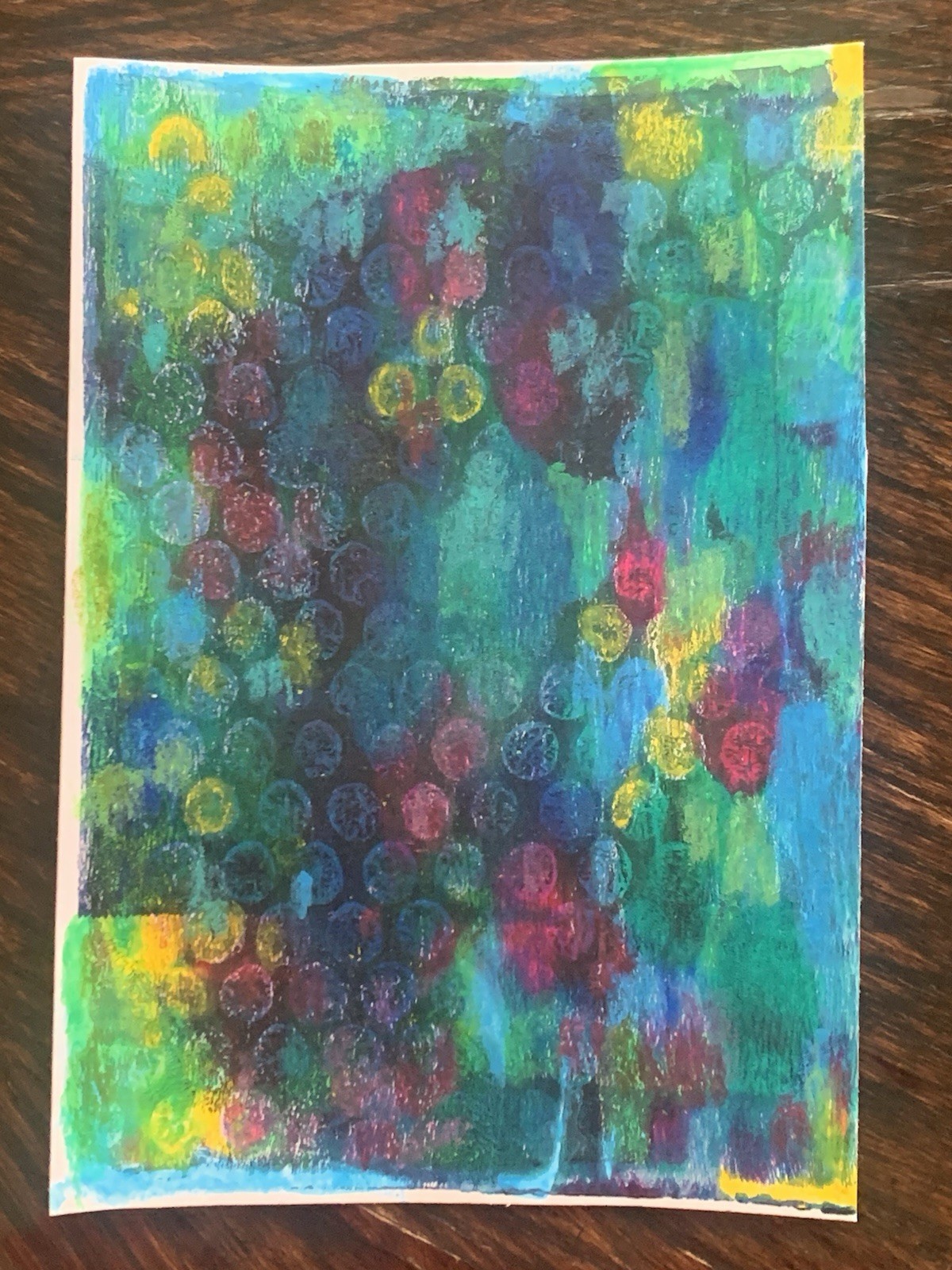 Original Abstract OOAK Mixed Media Acrylic Oil Pastel Painting on Paper Unframed