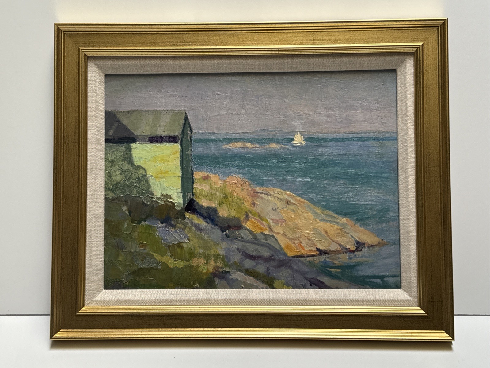 ANTIQUE HISTORIC PAINTING EARLY NEW YORK ERNEST HUBBARD IMPRESSIONIST SMALL 12″