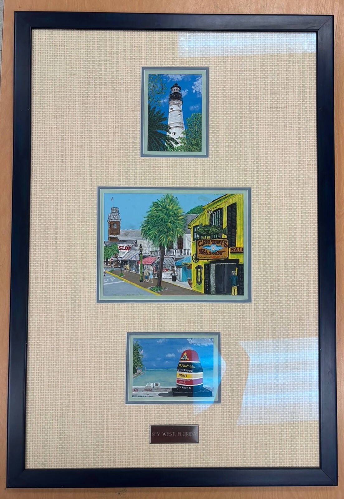 Scott Guelcher Original Key West Paintings (3) Custom Framed and Plaque